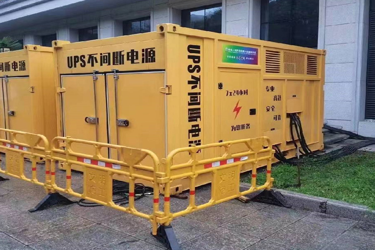 石阡发电机租赁施工现场
